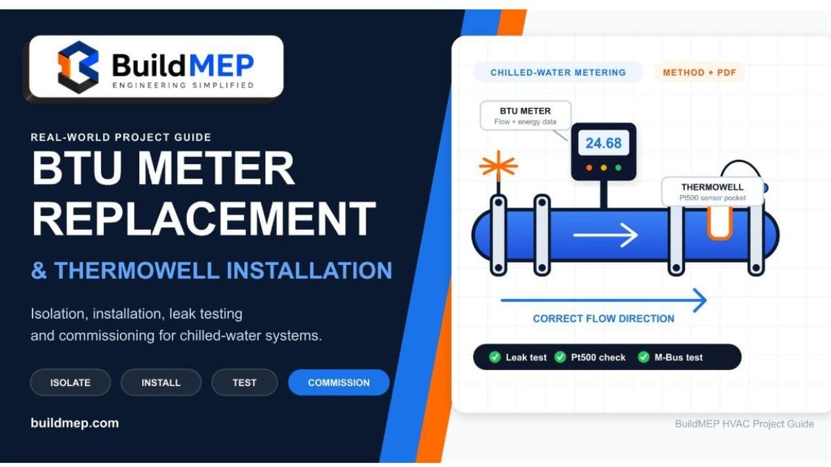 How to Replace BTU Meters - BTU meter replacement and thermowell installation in a chilled-water system.