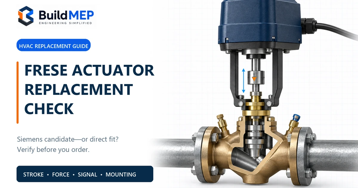 Frese Actuator Siemens Equivalent actuator mounted on a cutaway PICV with indicators for checking stroke, force, signal and mounting compatibility