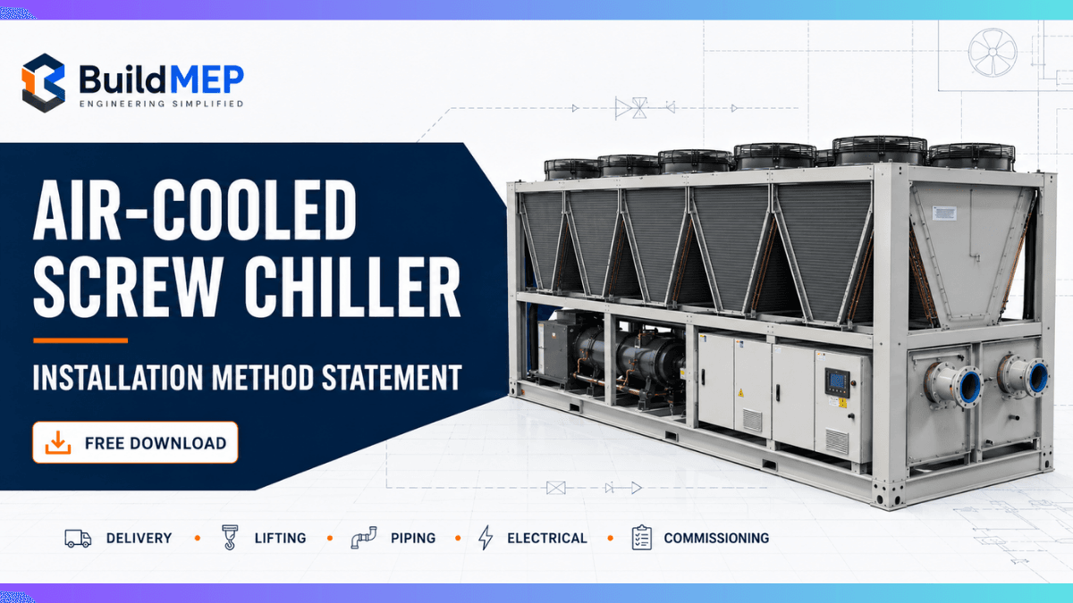 Air-cooled screw chiller installation method statement
