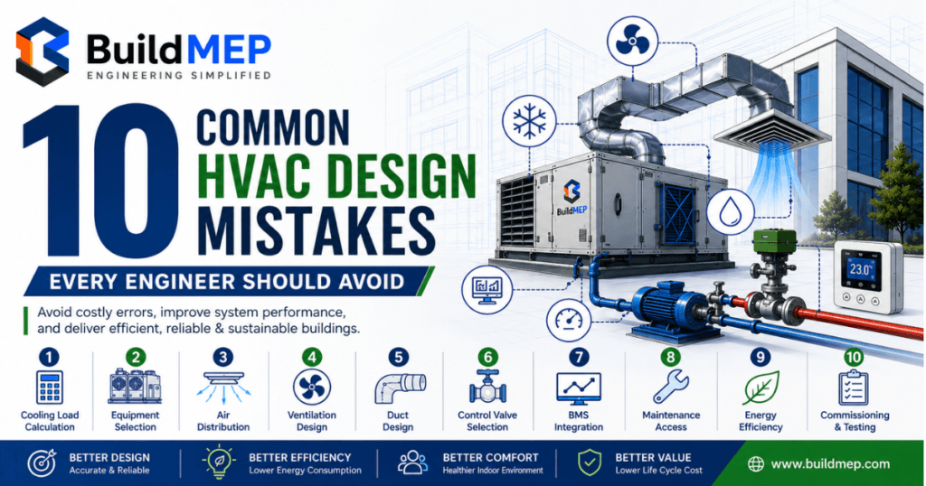 10 Common HVAC Design Mistakes Every Engineer Should Avoid infographic by BuildMEP