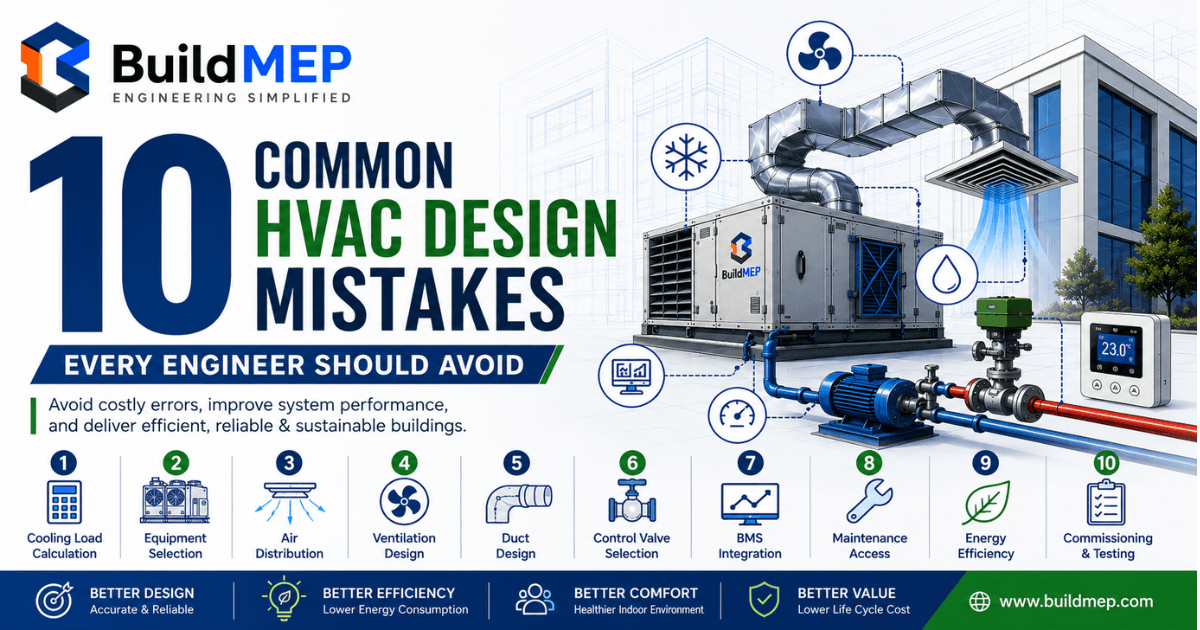 10 Common HVAC Design Mistakes Every Engineer Should Avoid infographic by BuildMEP