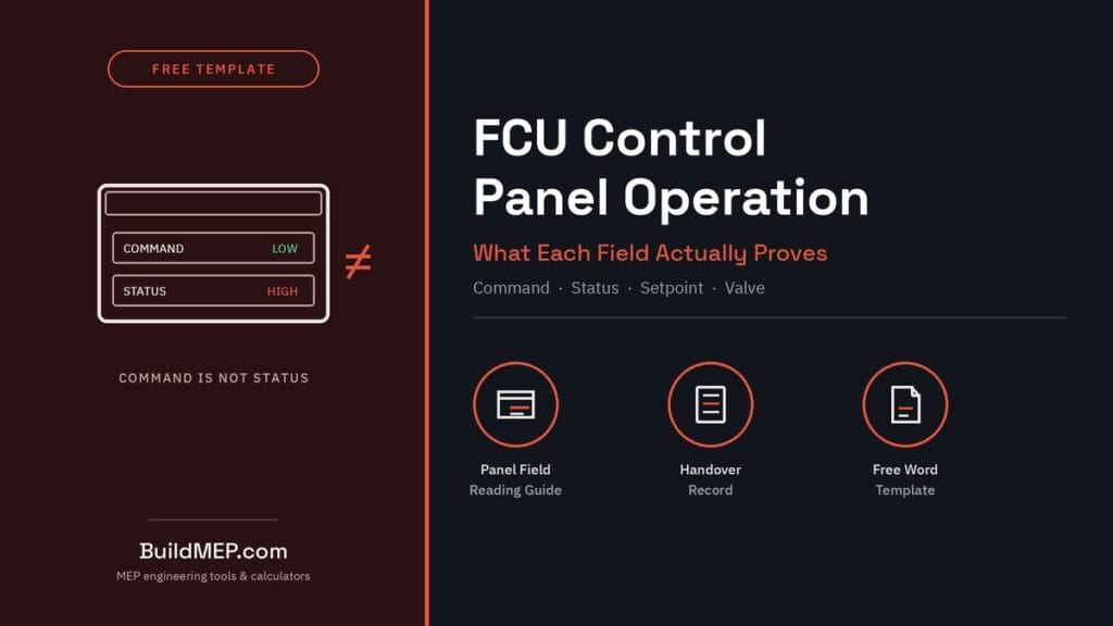 FCU control panel operation guide cover image showing a command field and a status field disagreeing