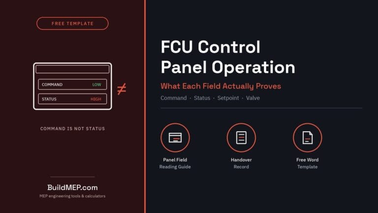 FCU Control Panel Operation: What Each Field Actually Proves